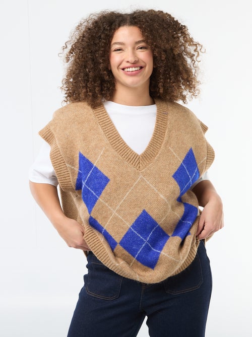 Jersey jacquard sin mangas - Kiabi