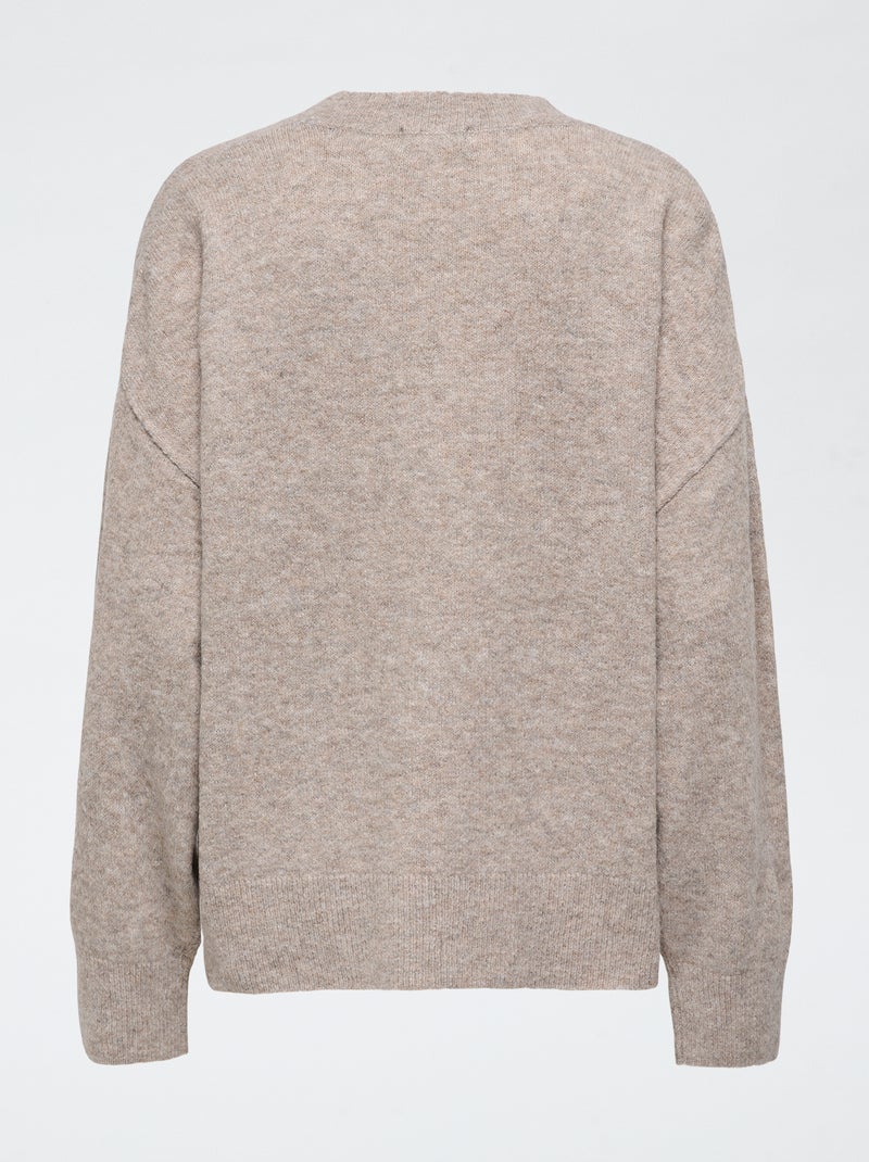 Jersey largo 'JDY' cuello redondo Beige - Kiabi