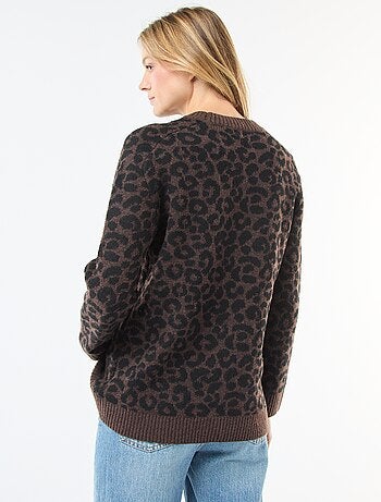 Jersey leopardo cuello redondo