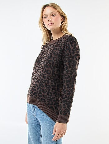 Jersey leopardo cuello redondo
