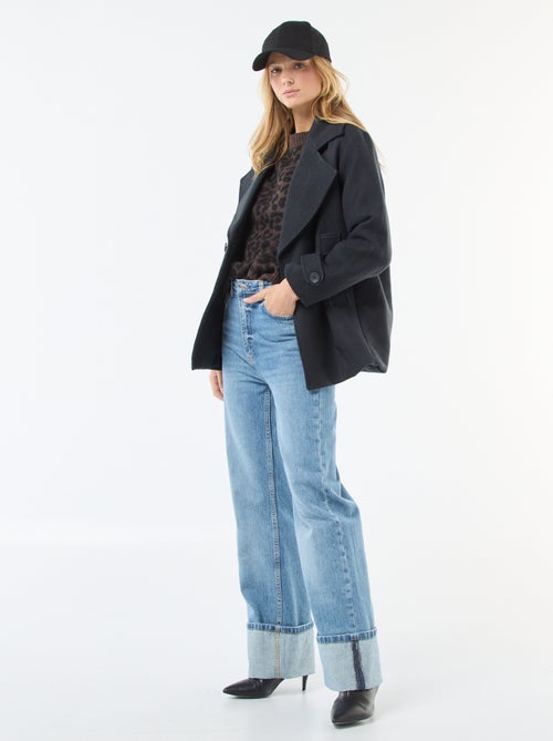 Jersey leopardo cuello redondo - Kiabi