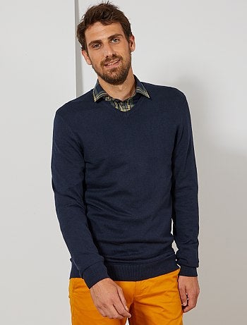 Hombre de más de 1’90m - Jersey ligero con cuello de pico +1,90 m - Kiabi