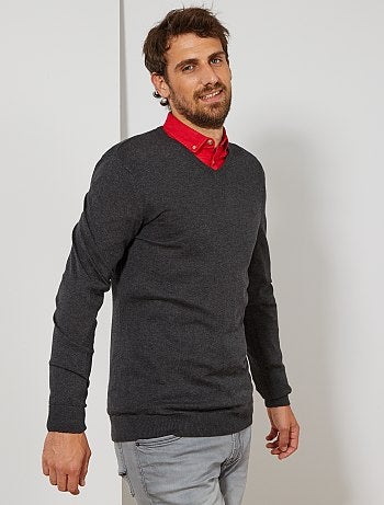 Hombre de más de 1’90m - Jersey ligero con cuello de pico +1,90 m - Kiabi