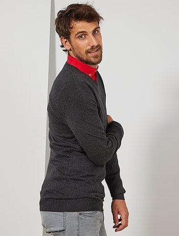 Hombre de más de 1’90m - Jersey ligero con cuello de pico +1,90 m - Kiabi