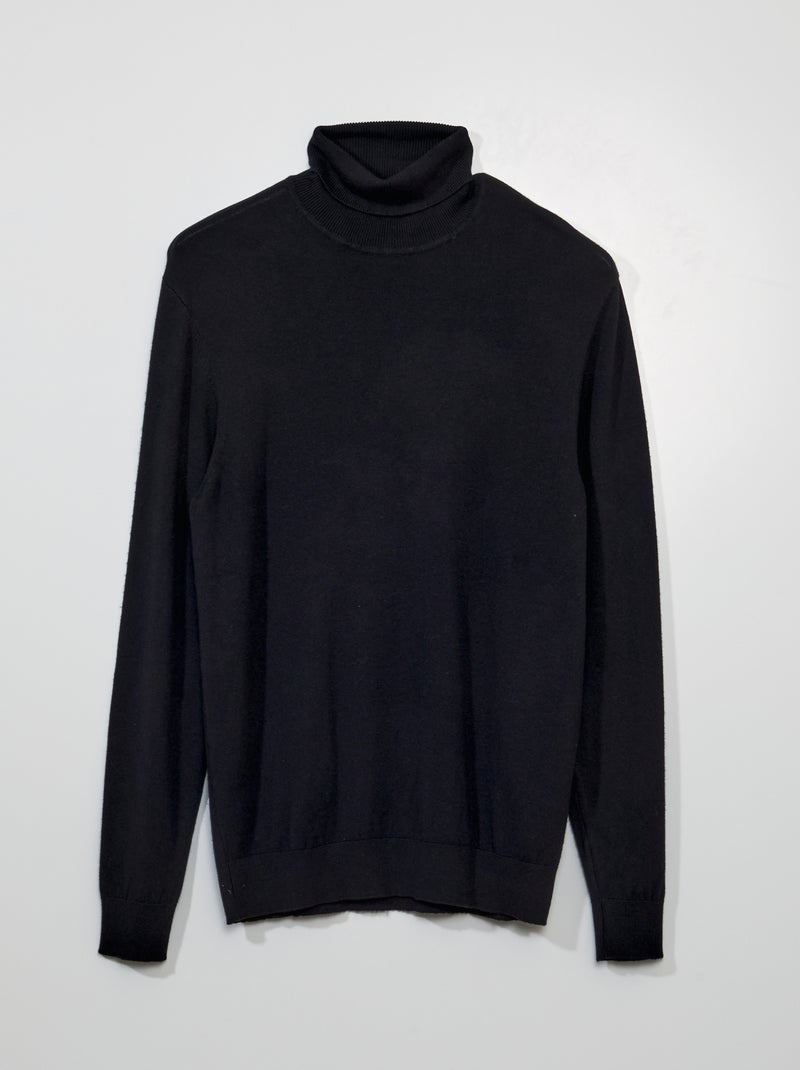 Jersey ligero con cuello vuelto negro - Kiabi