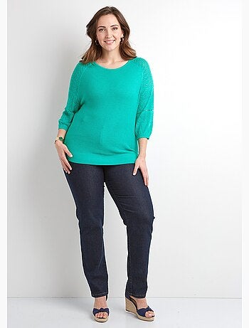 Jersey ligero con manga raglán 3/4 y cuello redondo - Afibel