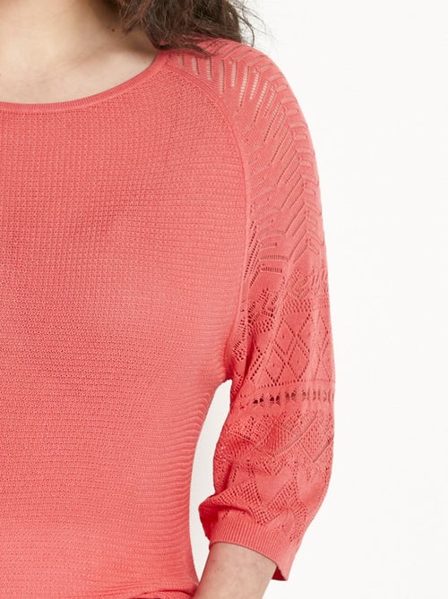 Jersey ligero con manga raglán 3/4 y cuello redondo - Afibel - Kiabi
