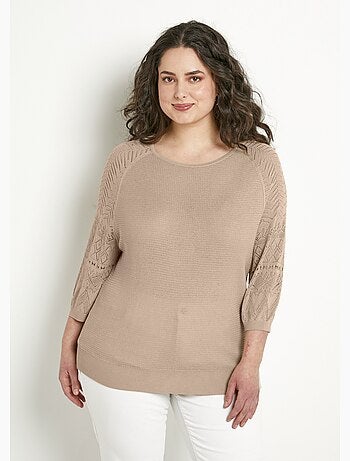 Jersey ligero con manga raglán 3/4 y cuello redondo