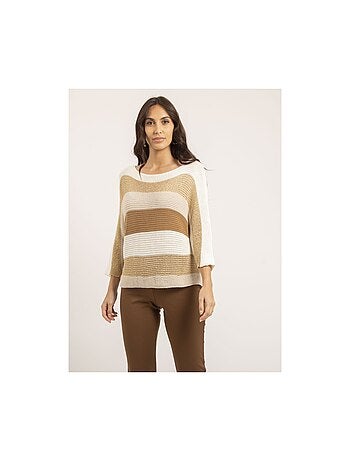Jersey ligero cuello redondo a rayas KLAO