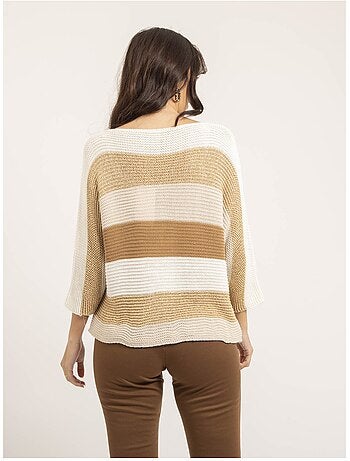 Jersey ligero cuello redondo a rayas KLAO