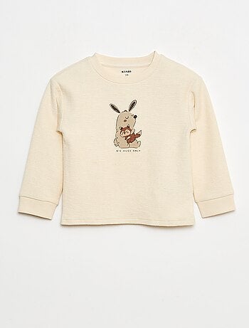 Jersey ligero de algodón elástico con estampado