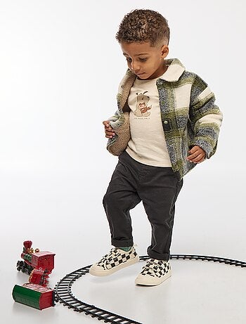 Jersey ligero de algodón elástico con estampado