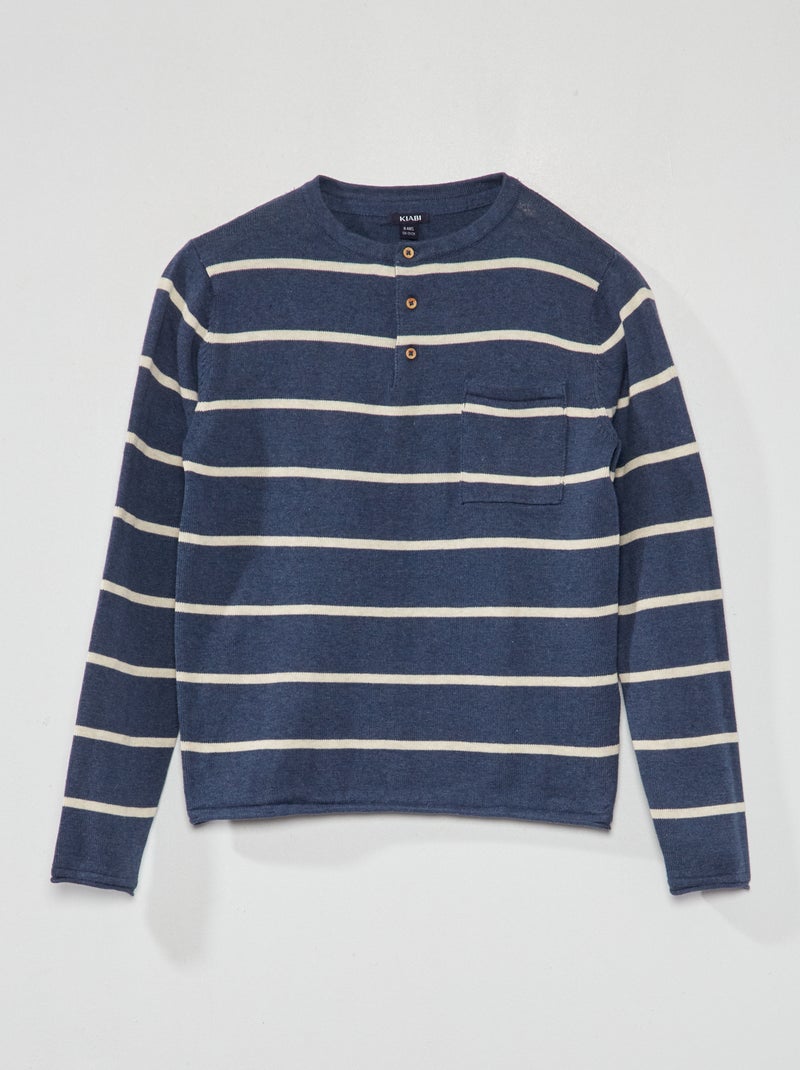 Jersey ligero de cuello panadero AZUL - Kiabi