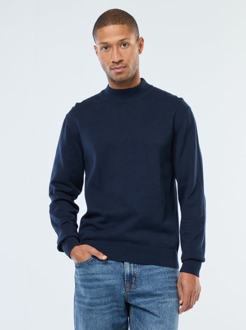 Jersey ligero de punto fino con cuello alto - Kiabi
