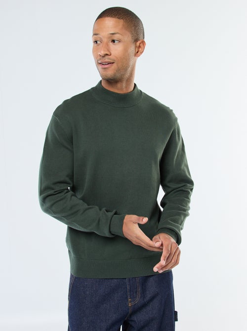 Jersey ligero de punto fino con cuello alto - Kiabi