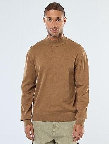 Jersey ligero de punto fino con cuello alto