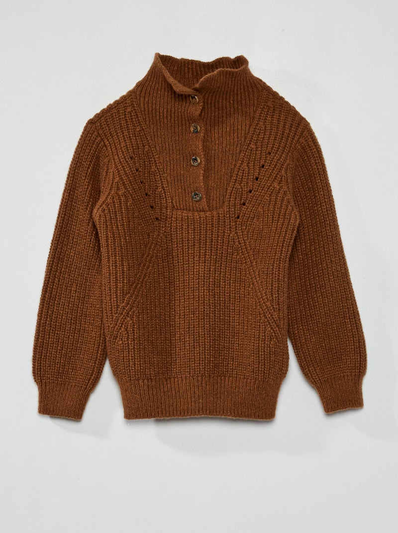 Jersey liso castaño - Kiabi