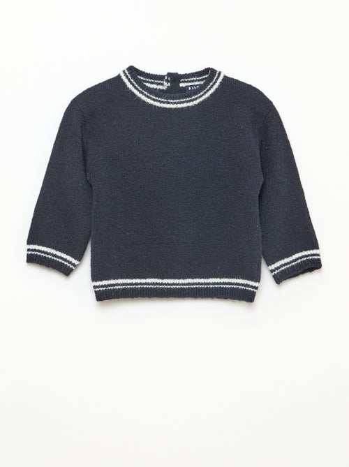 Jersey liso con bordes en contraste - Kiabi