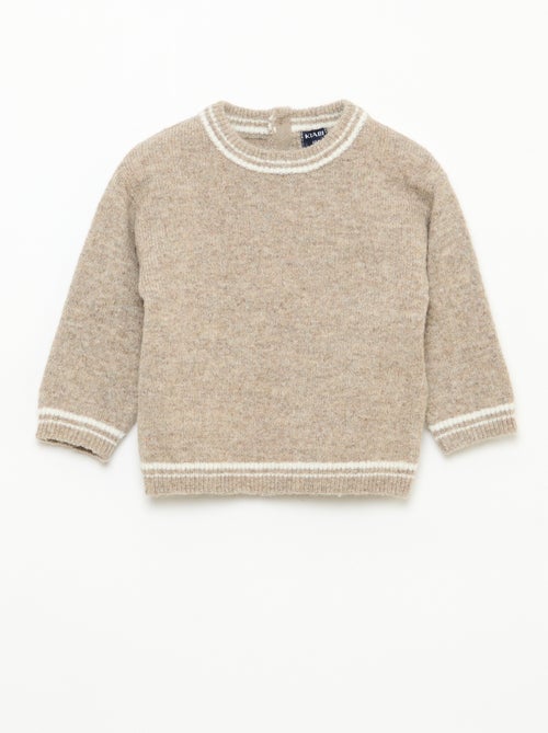 Jersey liso con bordes en contraste - Kiabi