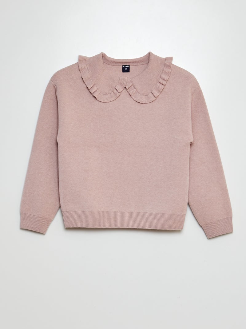 Jersey liso con cuello babero PURPURA - Kiabi