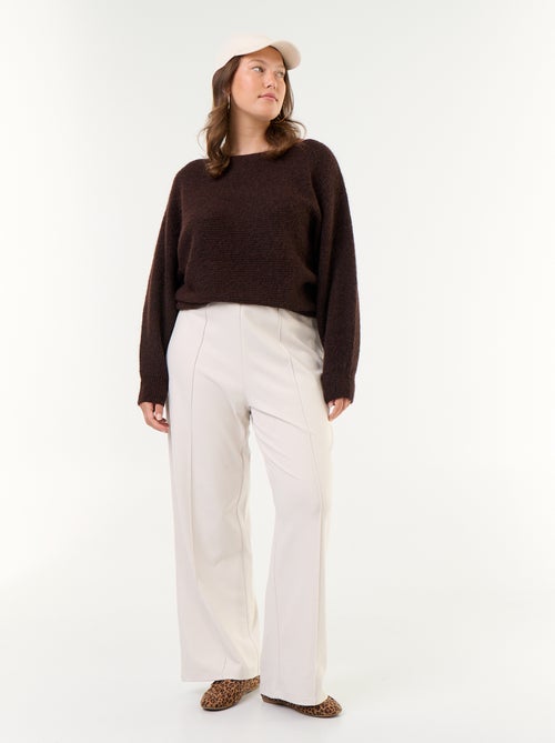 Jersey liso con cuello barco y sisas caídas - Kiabi