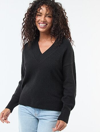 Jersey cuello en V liso