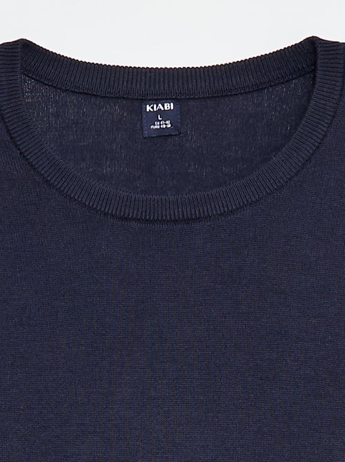 Jersey liso con cuello redondo +1,90 m - Kiabi