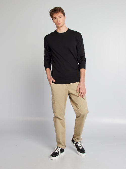 Jersey liso con cuello redondo +1,90 m - Kiabi