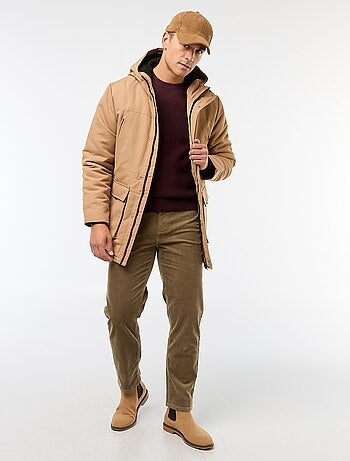 Jersey liso con cuello redondo y textura gofrada