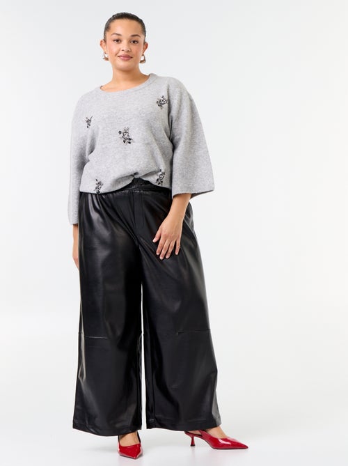 Jersey liso con strass - Kiabi