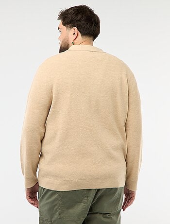 Jersey liso cuello polo abotonado