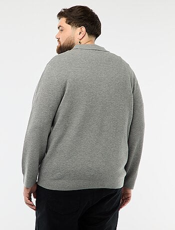 Jersey liso cuello polo abotonado