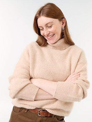 Jersey liso de cuello alto