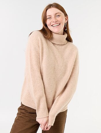 Jersey liso de cuello alto