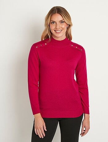 Jersey liso de cuello alto en lana merino - Afibel