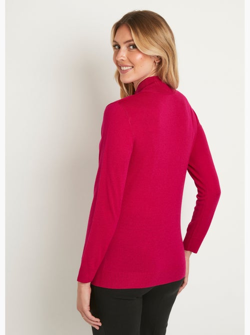 Jersey liso de cuello alto en lana merino - Afibel - Kiabi