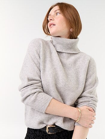 Jersey liso de cuello alto