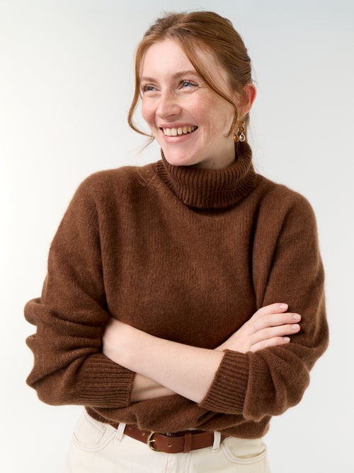 Jersey liso de cuello alto - Kiabi