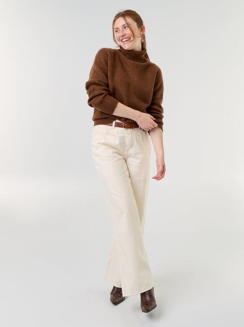 Jersey liso de cuello alto - Kiabi