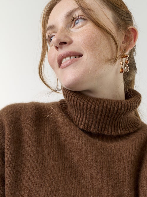 Jersey liso de cuello alto - Kiabi