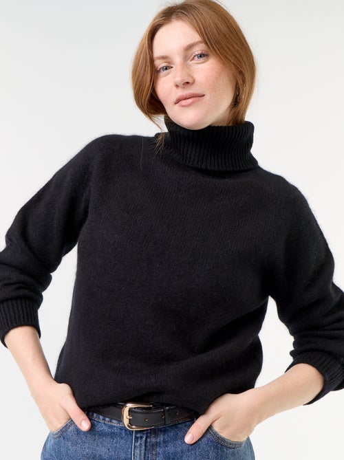 Jersey liso de cuello alto - Kiabi