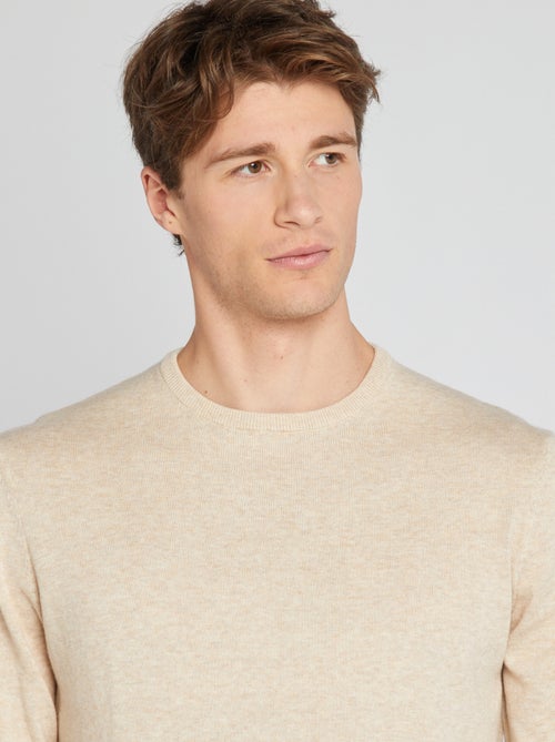 Jersey liso de cuello redondo +1m90 - Kiabi