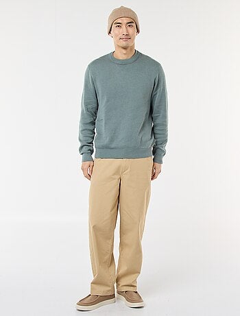 Jersey liso de cuello redondo