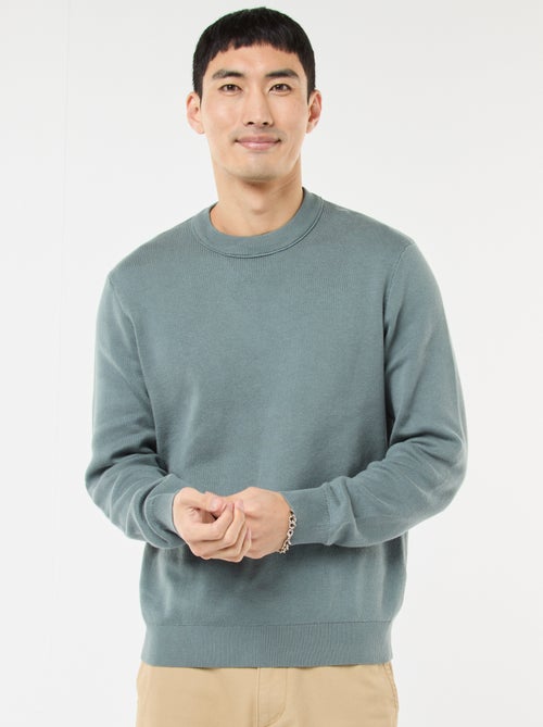 Jersey liso de cuello redondo - Kiabi