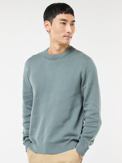 Jersey liso de cuello redondo - Kiabi