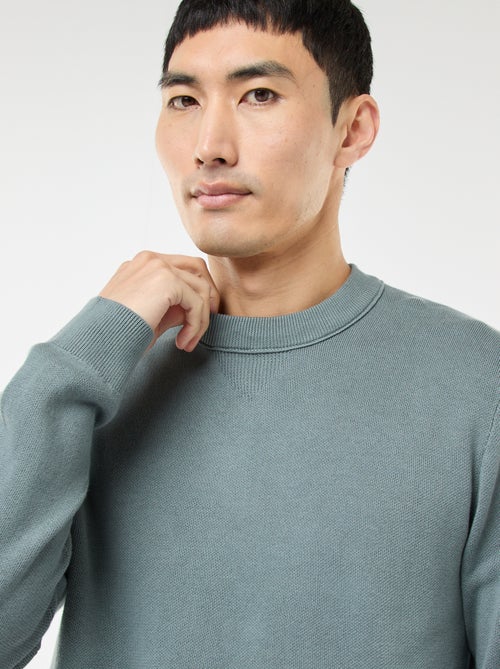 Jersey liso de cuello redondo - Kiabi