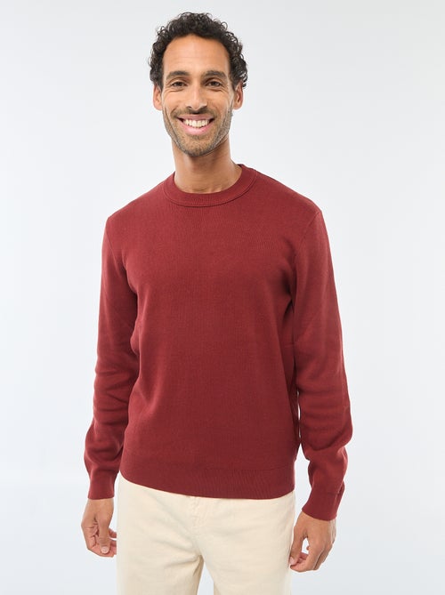 Jersey liso de cuello redondo - Kiabi