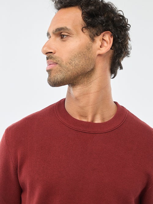 Jersey liso de cuello redondo - Kiabi