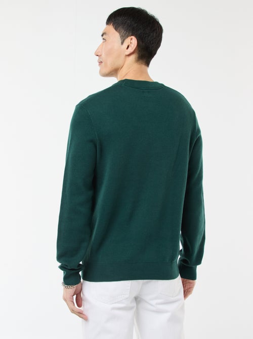 Jersey liso de cuello redondo - Kiabi