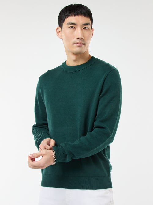 Jersey liso de cuello redondo - Kiabi